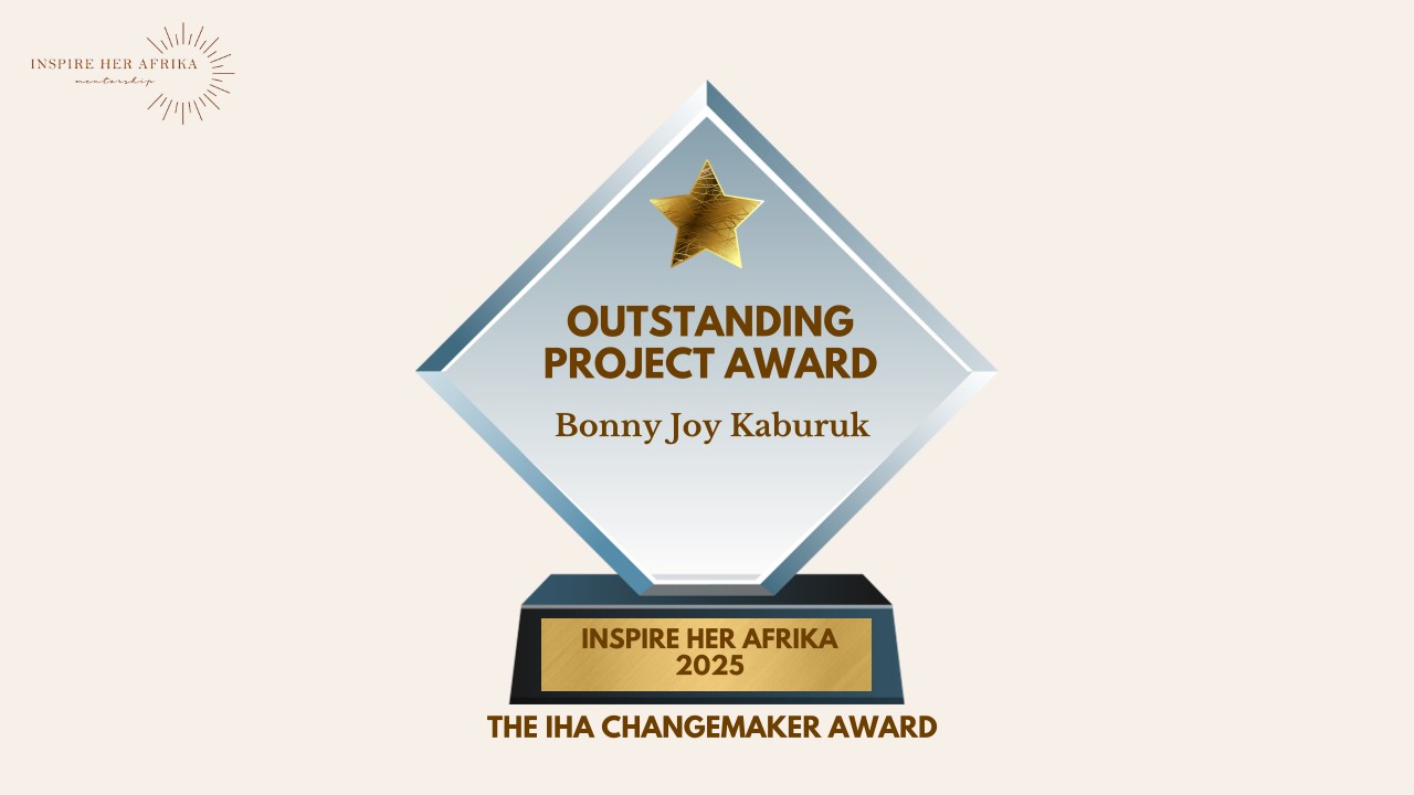 Outstanding Project Award presented to Bonny Joy Kaburuk by Inspire Her Afrika, 2025
